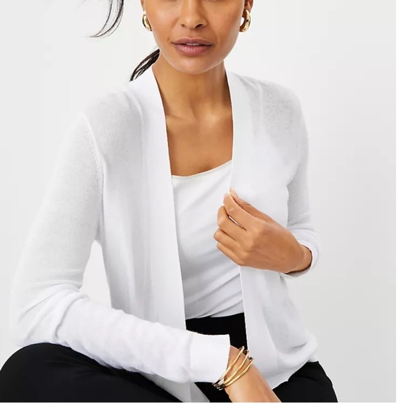 CYRUS Lightweight Open Summer Open Cardigan 100% Viscose White Sz S Loose Fit - Picture 2 of 9